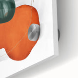 Modern Geometric Wall Decor – Orange, Forest Green & Gray Abstract