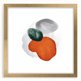 Modern Geometric Wall Decor – Orange, Forest Green & Gray Abstract