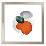 Modern Geometric Wall Decor – Orange, Forest Green & Gray Abstract
