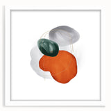 Modern Geometric Wall Decor – Orange, Forest Green & Gray Abstract