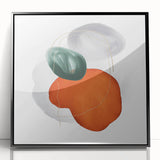 Modern Geometric Wall Decor – Orange, Forest Green & Gray Abstract