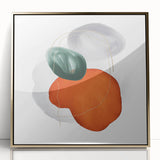 Modern Geometric Wall Decor – Orange, Forest Green & Gray Abstract
