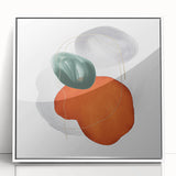 Modern Geometric Wall Decor – Orange, Forest Green & Gray Abstract