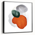 Modern Geometric Wall Decor – Orange, Forest Green & Gray Abstract