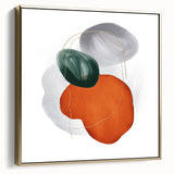 Modern Geometric Wall Decor – Orange, Forest Green & Gray Abstract