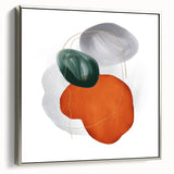 Modern Geometric Wall Decor – Orange, Forest Green & Gray Abstract