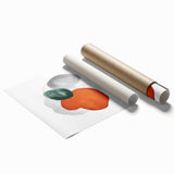 Modern Geometric Wall Decor – Orange, Forest Green & Gray Abstract