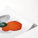 Modern Geometric Wall Decor – Orange, Forest Green & Gray Abstract