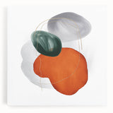 Modern Geometric Wall Decor – Orange, Forest Green & Gray Abstract