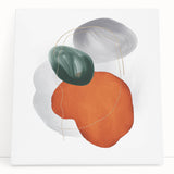 Modern Geometric Wall Decor – Orange, Forest Green & Gray Abstract