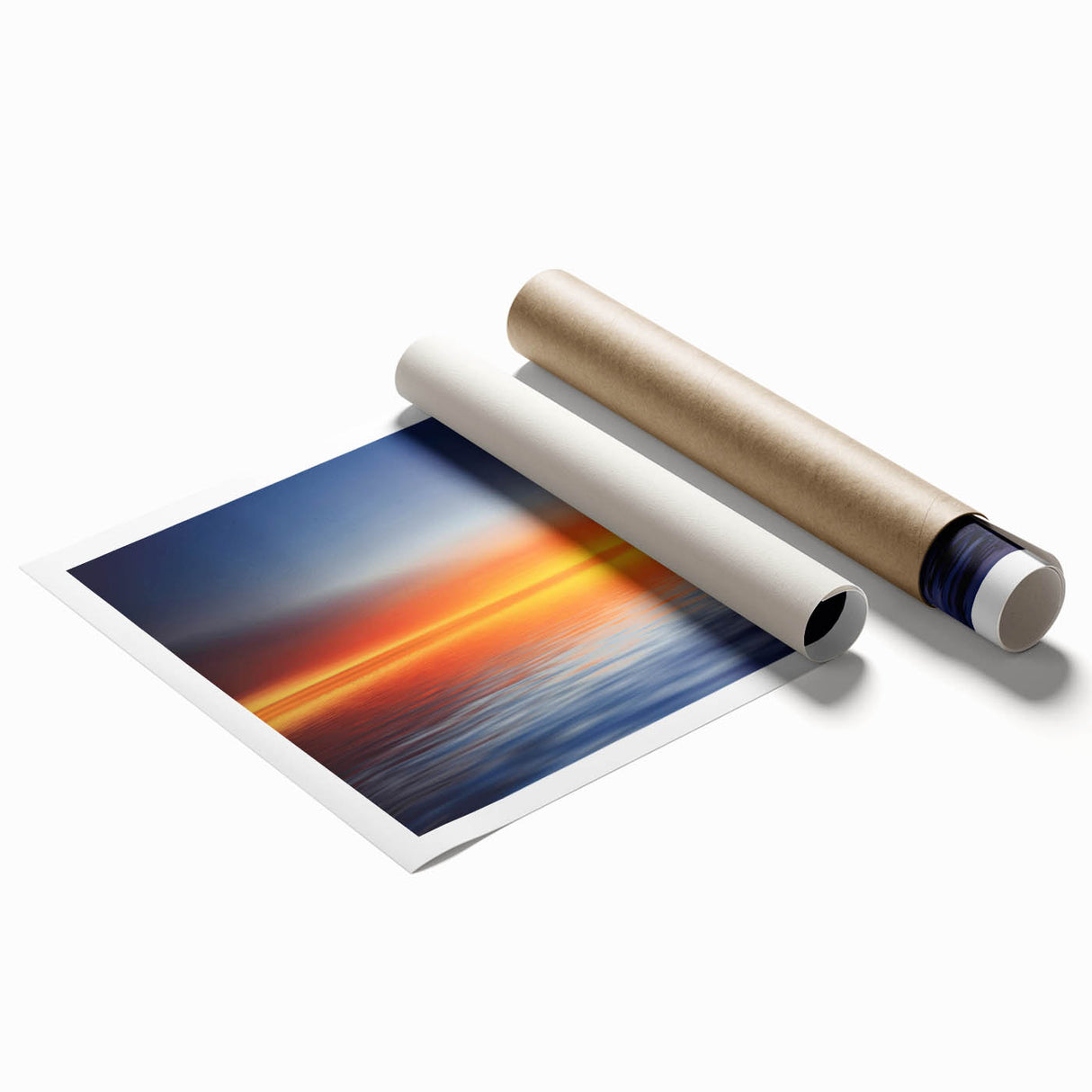 Minimalist Landscape Wall Art – Tree Silhouette with Sunset Reflections