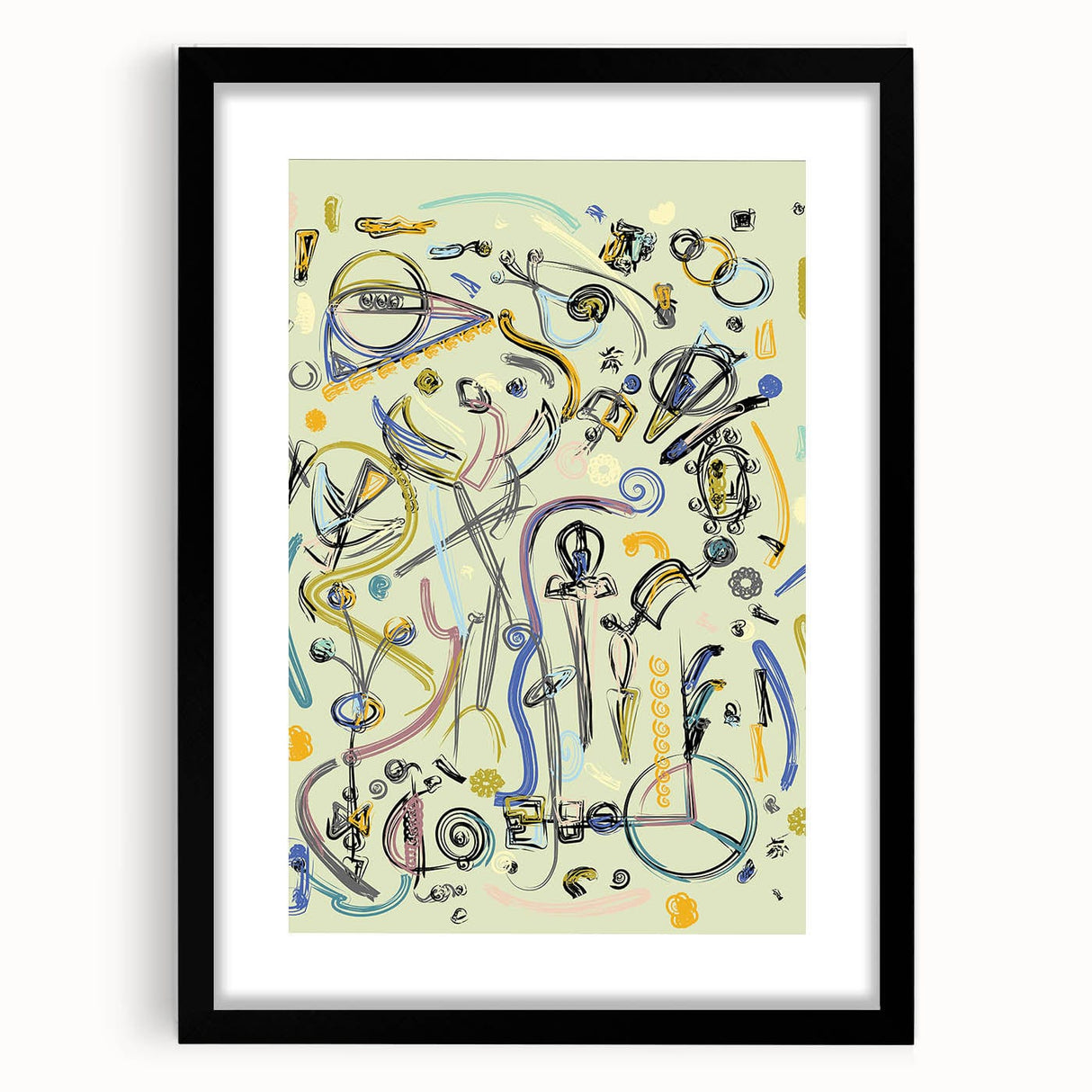 Energetic Moody Modern Wall Art – Abstract Lime & Blue Canvas