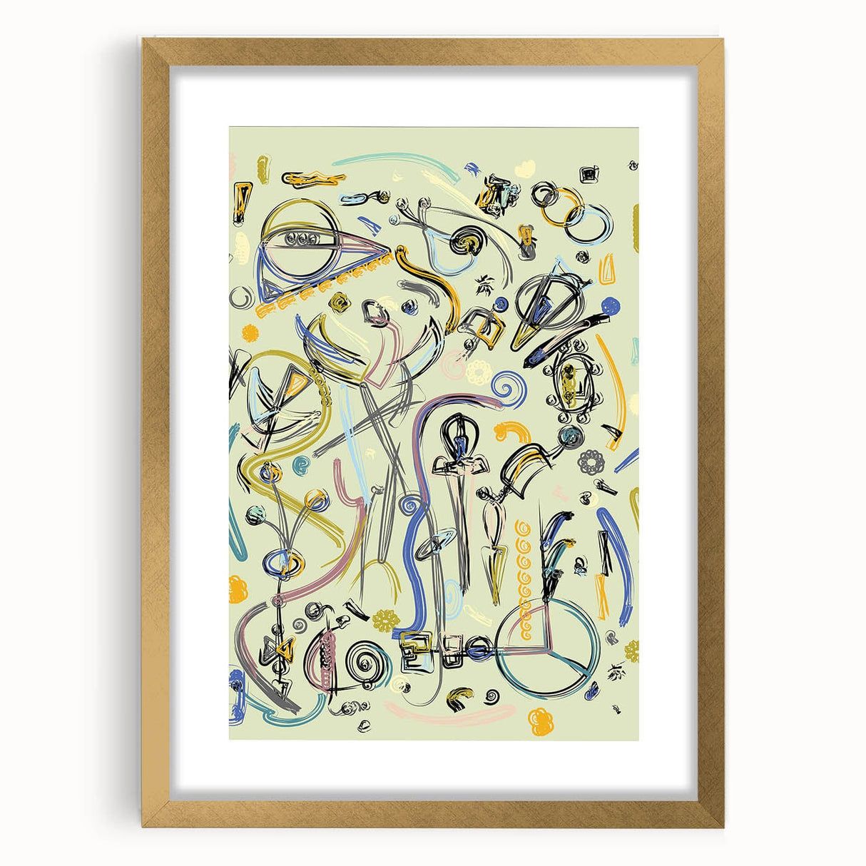 Energetic Moody Modern Wall Art – Abstract Lime & Blue Canvas