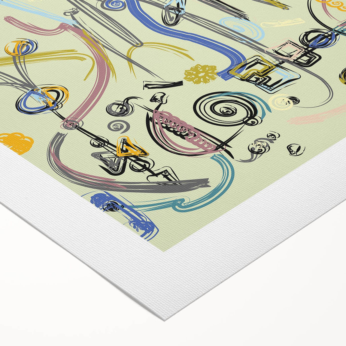 Energetic Moody Modern Wall Art – Abstract Lime & Blue Canvas