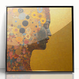Floral Abstract Figurative Wall Art – Golden Serenity