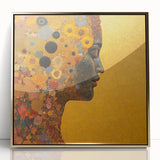 Floral Abstract Figurative Wall Art – Golden Serenity