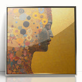 Floral Abstract Figurative Wall Art – Golden Serenity