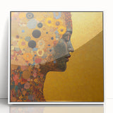Floral Abstract Figurative Wall Art – Golden Serenity