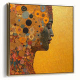 Floral Abstract Figurative Wall Art – Golden Serenity