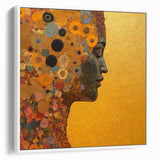 Floral Abstract Figurative Wall Art – Golden Serenity