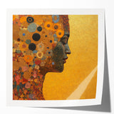 Floral Abstract Figurative Wall Art – Golden Serenity