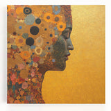 Floral Abstract Figurative Wall Art – Golden Serenity