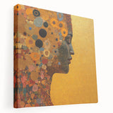 Floral Abstract Figurative Wall Art – Golden Serenity