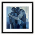Emotional Abstract Figurative Wall Art – Embrace in Blue