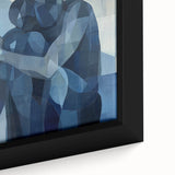 Emotional Abstract Figurative Wall Art – Embrace in Blue