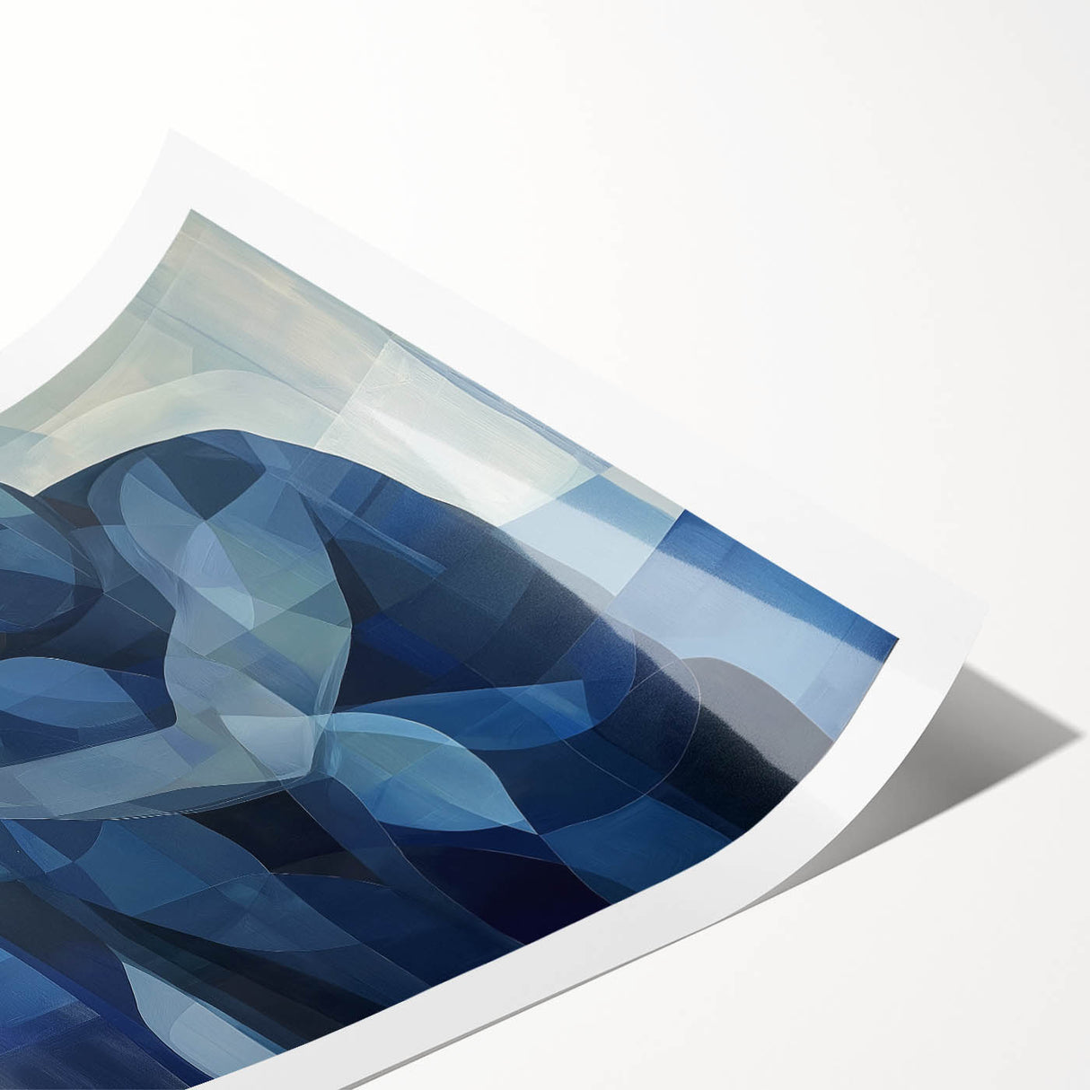 Emotional Abstract Figurative Wall Art – Embrace in Blue