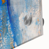 Fluid Abstract Wall Art – Blue & Gold Modern Acrylic Canvas Print