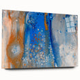 Fluid Abstract Wall Art – Blue & Gold Modern Acrylic Canvas Print