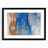 Fluid Abstract Wall Art – Blue & Gold Modern Acrylic Canvas Print