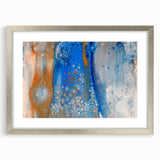 Fluid Abstract Wall Art – Blue & Gold Modern Acrylic Canvas Print