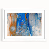 Fluid Abstract Wall Art – Blue & Gold Modern Acrylic Canvas Print