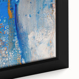 Fluid Abstract Wall Art – Blue & Gold Modern Acrylic Canvas Print