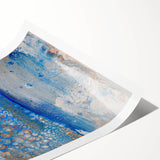 Fluid Abstract Wall Art – Blue & Gold Modern Acrylic Canvas Print