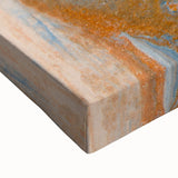 Fluid Abstract Wall Art – Blue & Gold Modern Acrylic Canvas Print