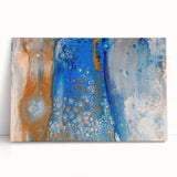 Fluid Abstract Wall Art – Blue & Gold Modern Acrylic Canvas Print