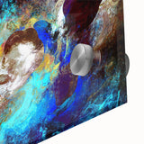 High Contrast Abstract Painting in Blue and Plum – Modern Wall Art