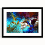High Contrast Abstract Painting in Blue and Plum – Modern Wall Art
