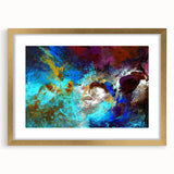 High Contrast Abstract Painting in Blue and Plum – Modern Wall Art