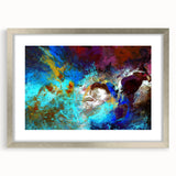 High Contrast Abstract Painting in Blue and Plum – Modern Wall Art