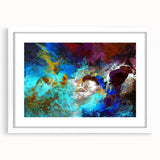 High Contrast Abstract Painting in Blue and Plum – Modern Wall Art