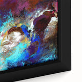 High Contrast Abstract Painting in Blue and Plum – Modern Wall Art