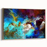 High Contrast Abstract Painting in Blue and Plum – Modern Wall Art