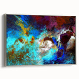 High Contrast Abstract Painting in Blue and Plum – Modern Wall Art
