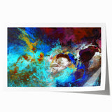 High Contrast Abstract Painting in Blue and Plum – Modern Wall Art