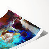 High Contrast Abstract Painting in Blue and Plum – Modern Wall Art