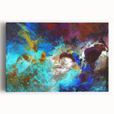 High Contrast Abstract Painting in Blue and Plum – Modern Wall Art